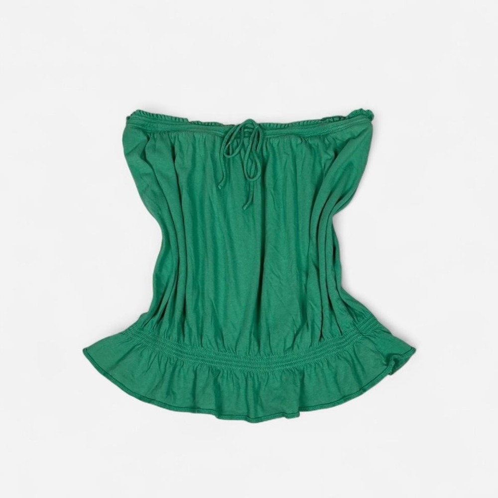 y2k Mossimo green tube top ties in the front